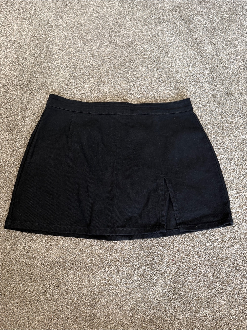 Lioness Black Mini Skirt with Small Front Slit